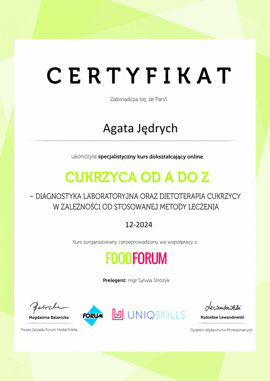 certyfikat